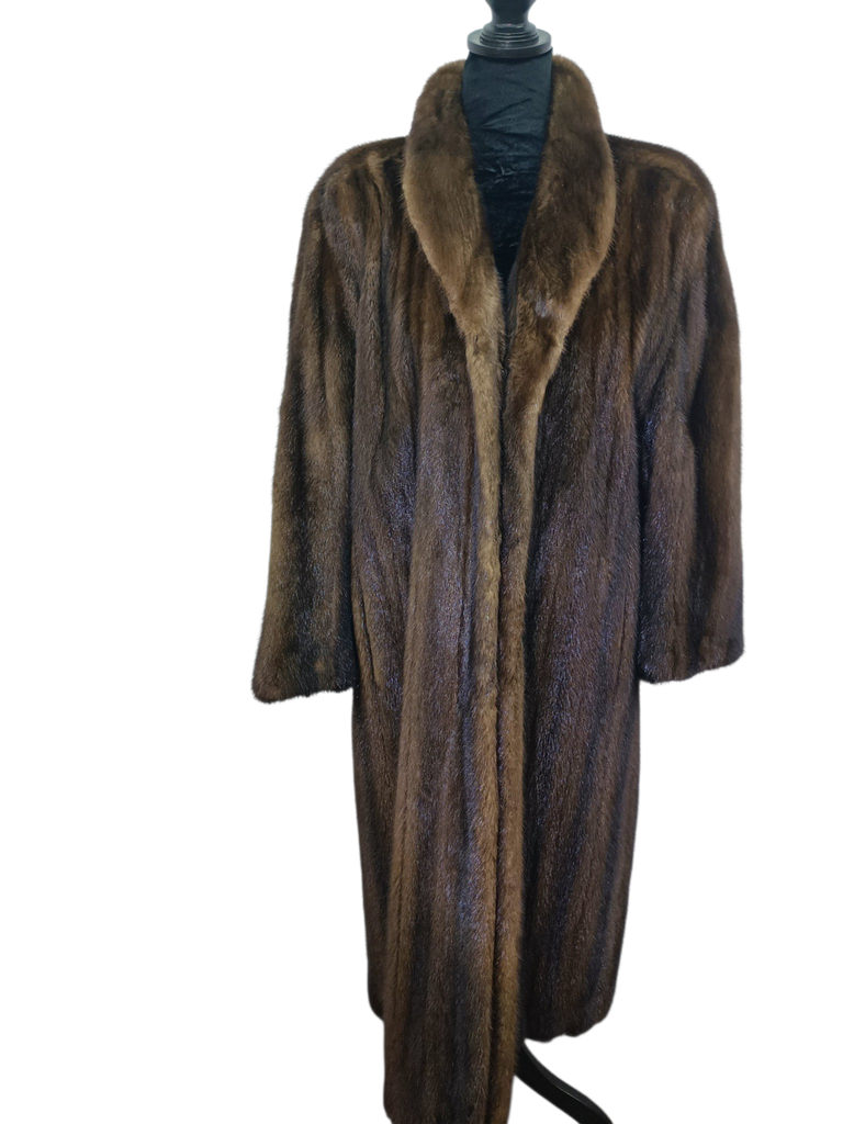 Unused vintage BISANG demi buff mink fur coat 14/L ~no duties
