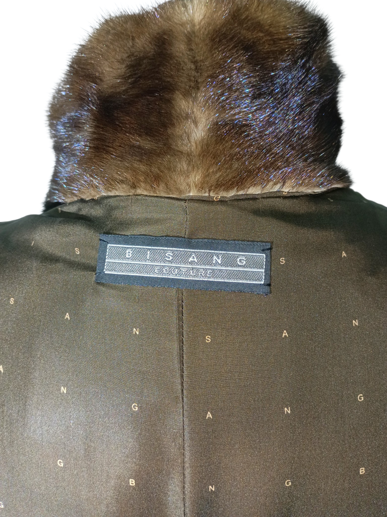 Unused vintage BISANG demi buff mink fur coat 14/L ~no duties