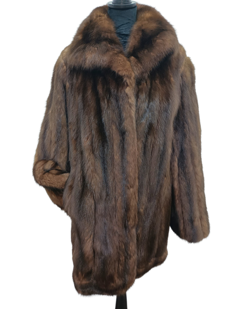 Unused mohagany russian sable fur coat 14/L ~no duties