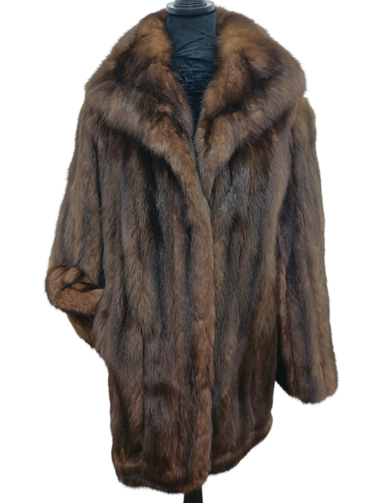 Unused mohagany russian sable fur coat 14/L ~no duties