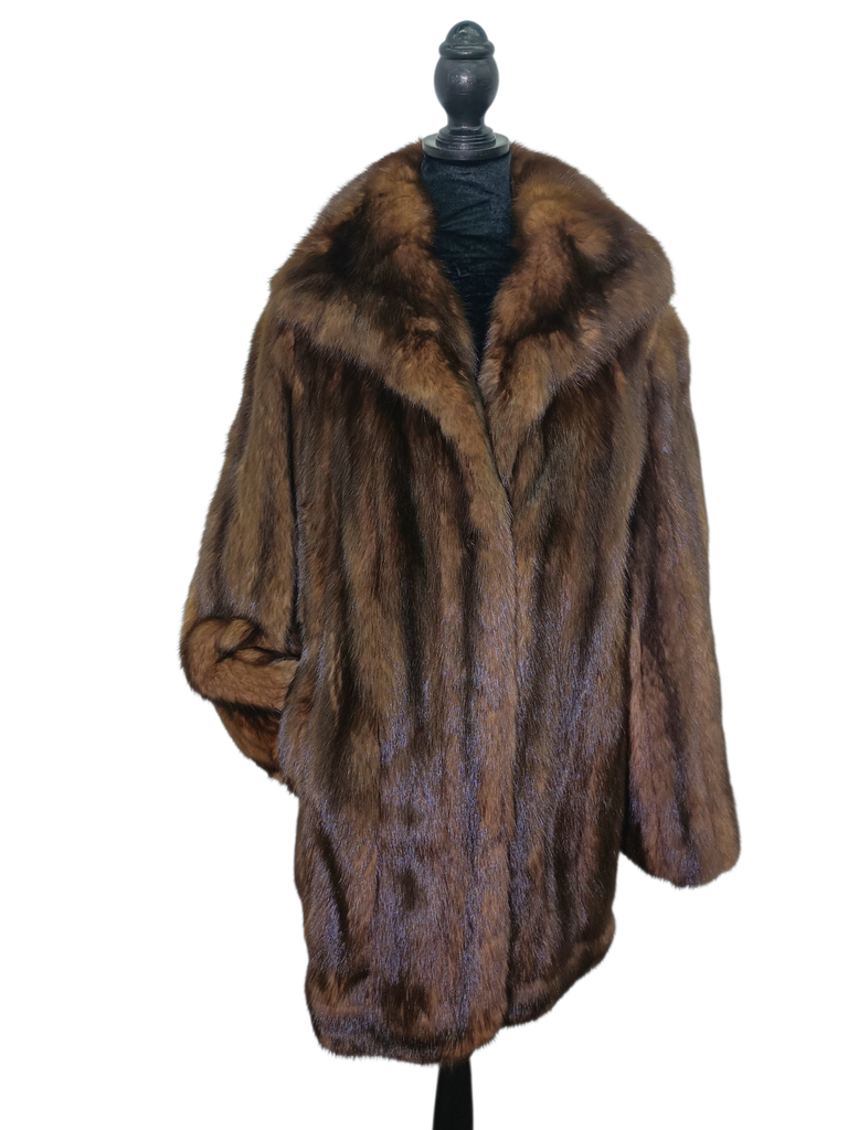 Unused mohagany russian sable fur coat 14/L ~no duties