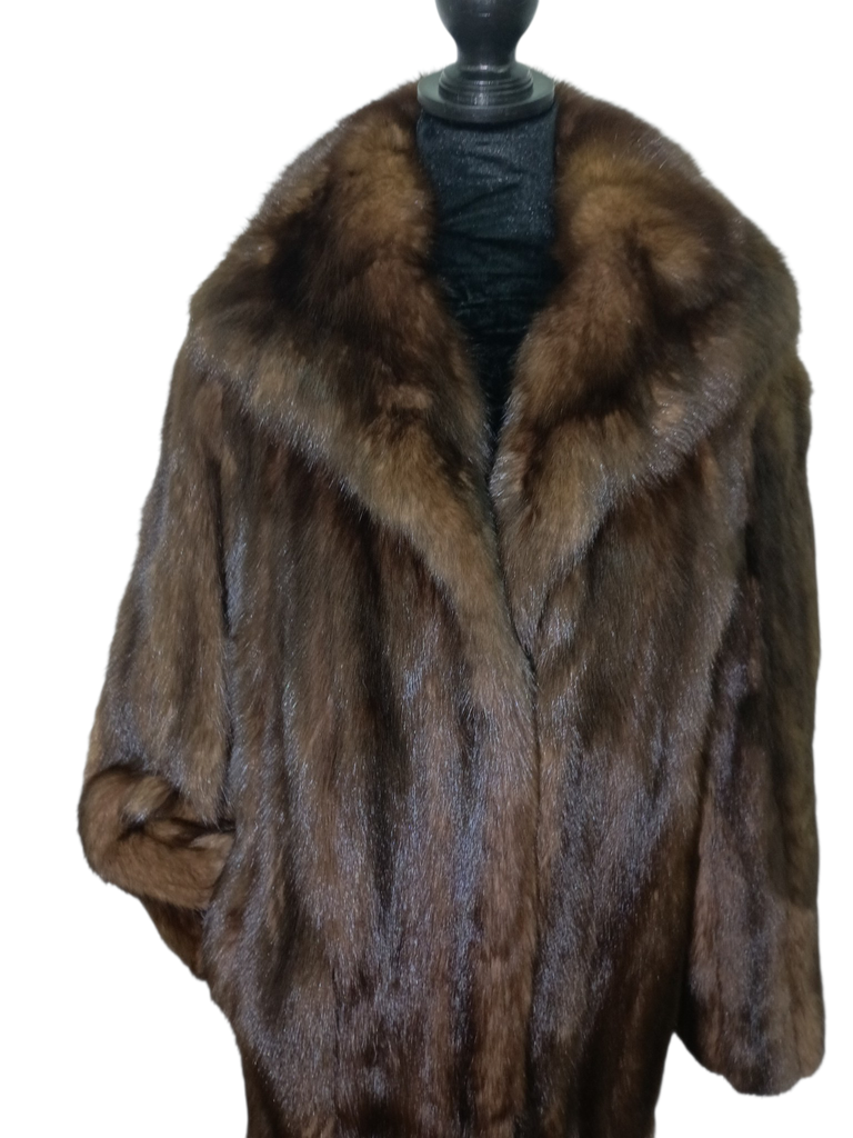 Unused mohagany russian sable fur coat 14/L ~no duties