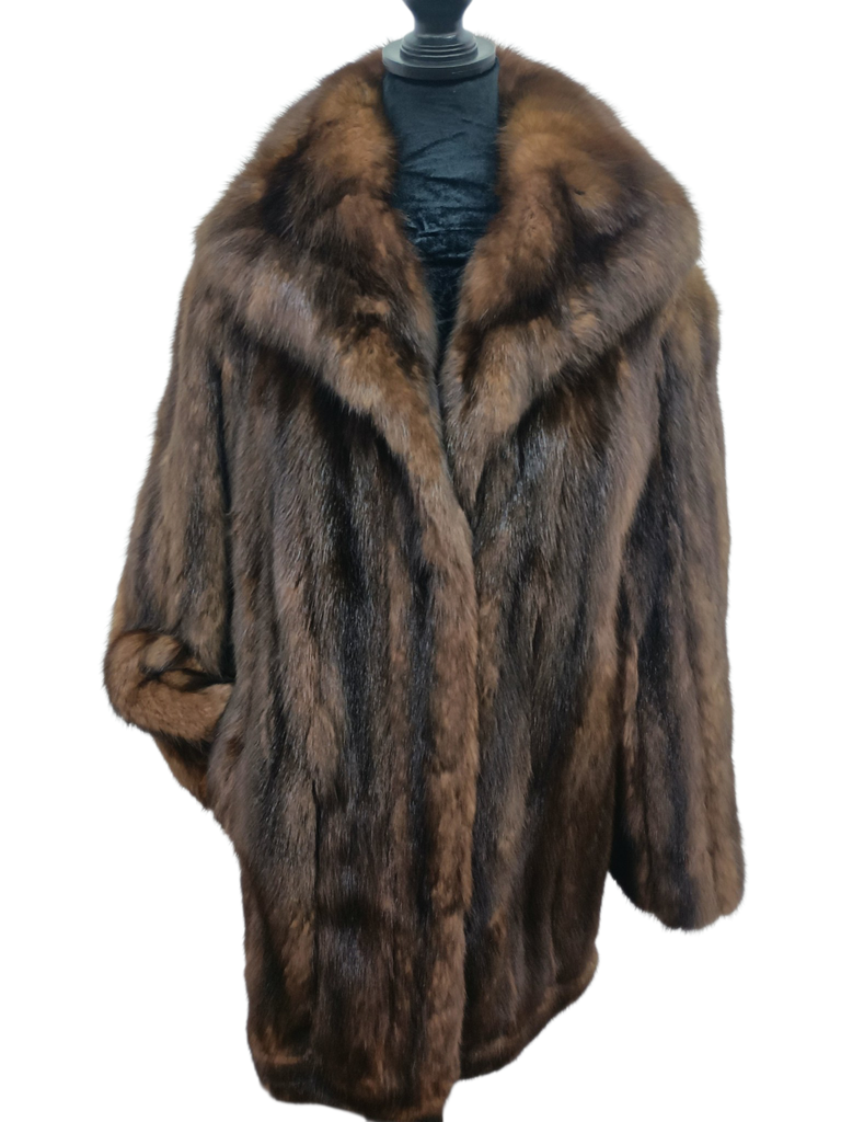 Unused mohagany russian sable fur coat 14/L ~no duties