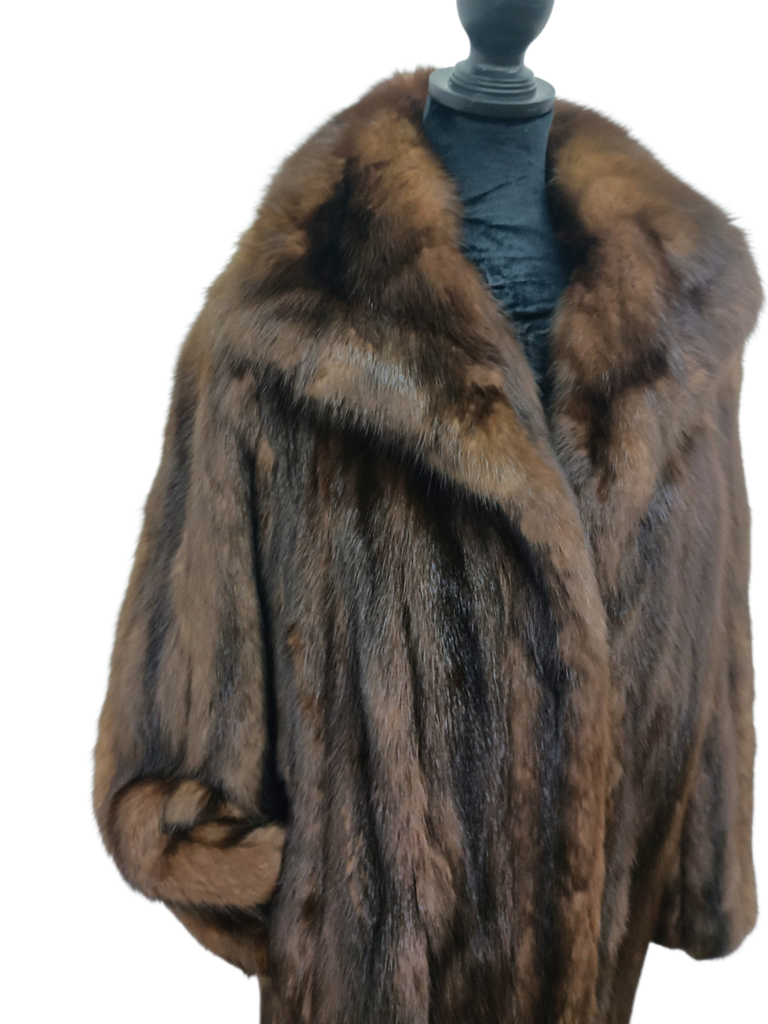 Unused mohagany russian sable fur coat 14/L ~no duties