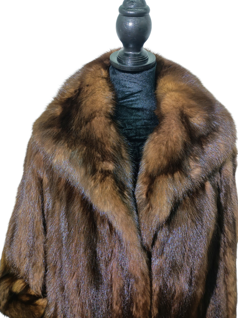 Unused mohagany russian sable fur coat 14/L ~no duties