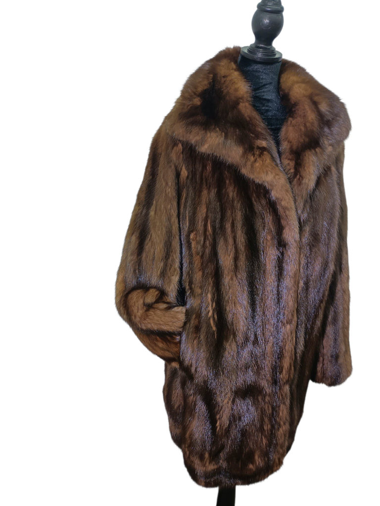 Unused mohagany russian sable fur coat 14/L ~no duties