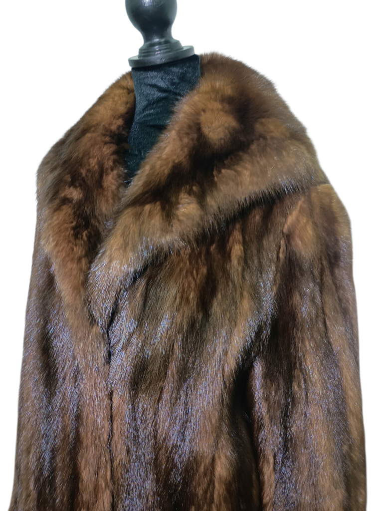 Unused mohagany russian sable fur coat 14/L ~no duties