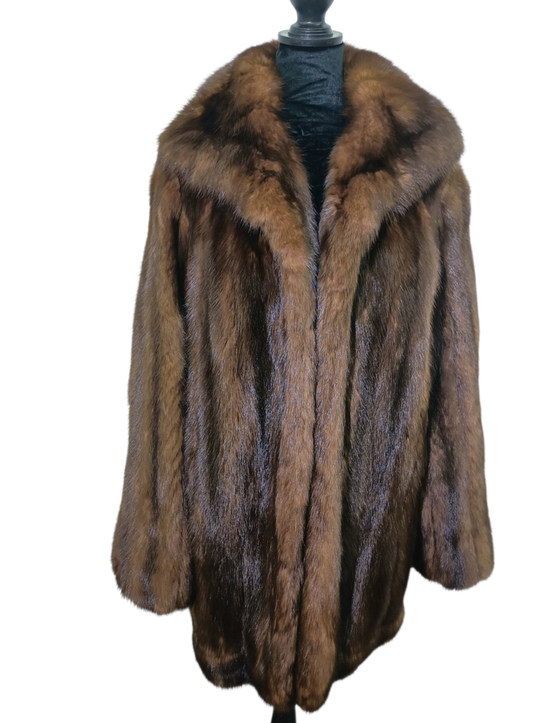 Unused mohagany russian sable fur coat 14/L ~no duties