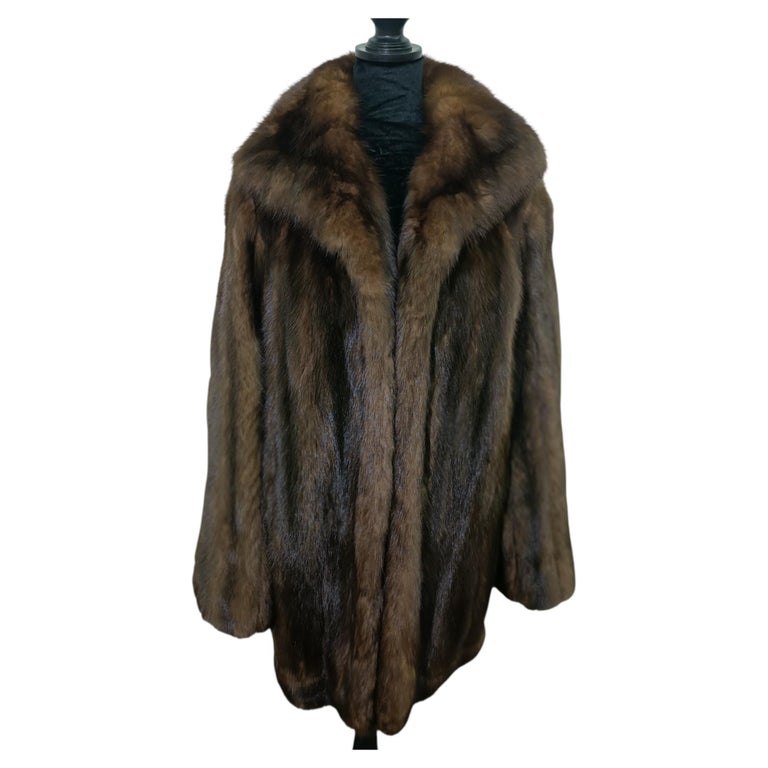 Unused mohagany russian sable fur coat 14/L ~no duties