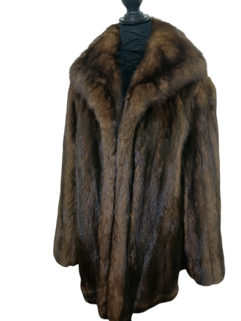 Unused mohagany russian sable fur coat 14/L ~no duties