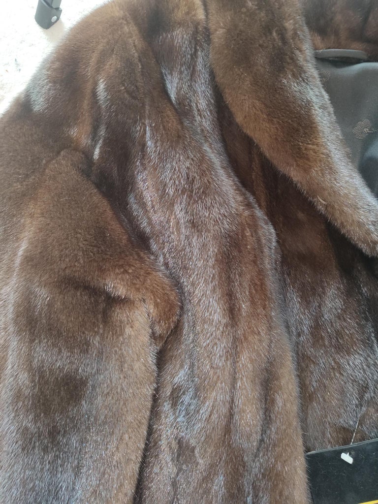 Brand new demi buff female mink fur coat size S 8 ~no duties