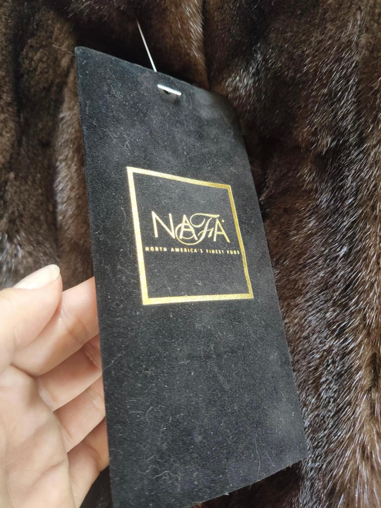 Brand new demi buff female mink fur coat size S 8 ~no duties