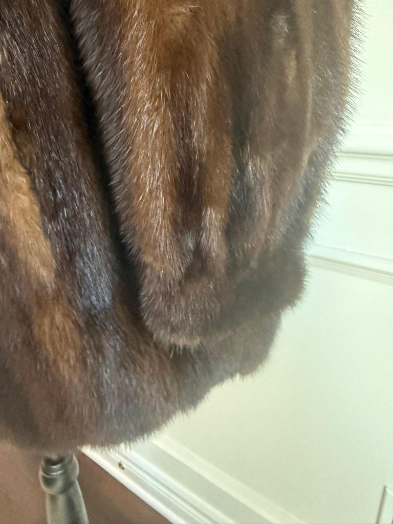 Unused demi buff mink fur coat with a hood size 10 ~no duties