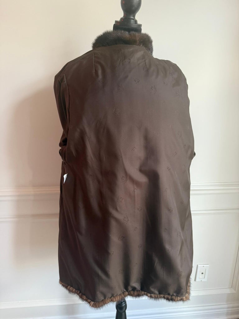 Unused demi buff mink fur coat with a hood size 10 ~no duties