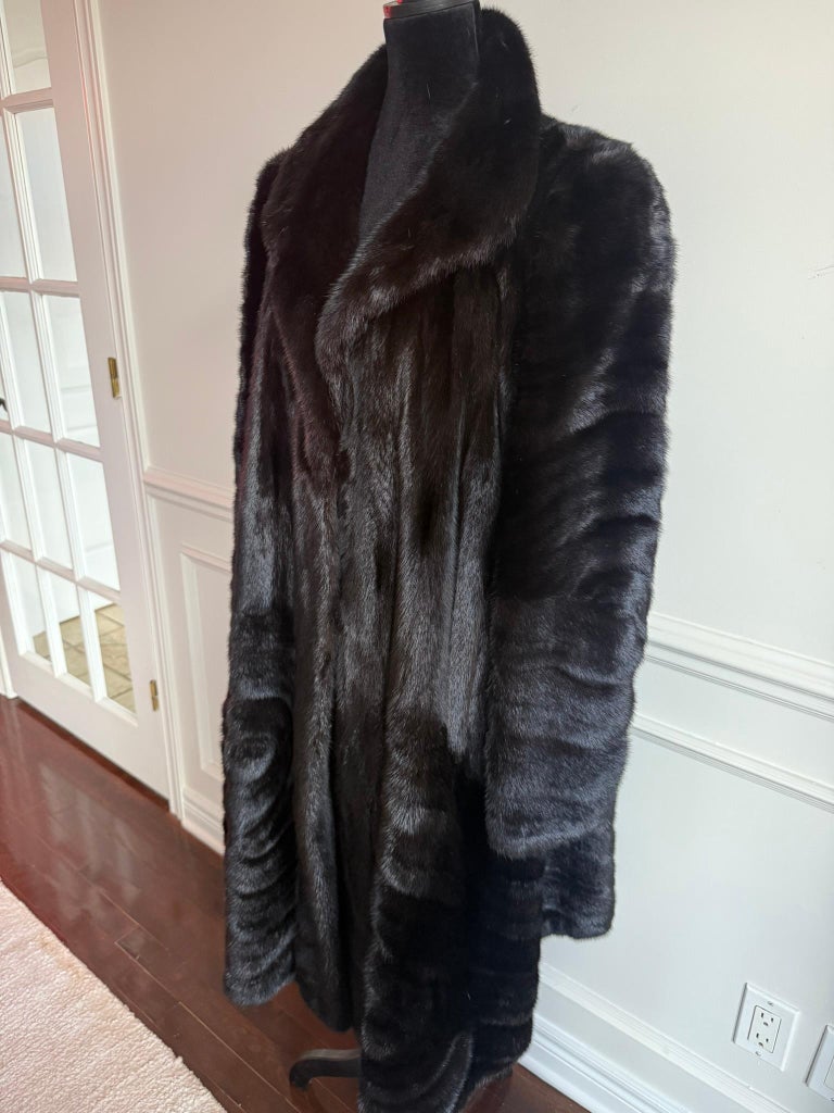 Christian Dior sectional mink fur coat size 16/L ~no duties