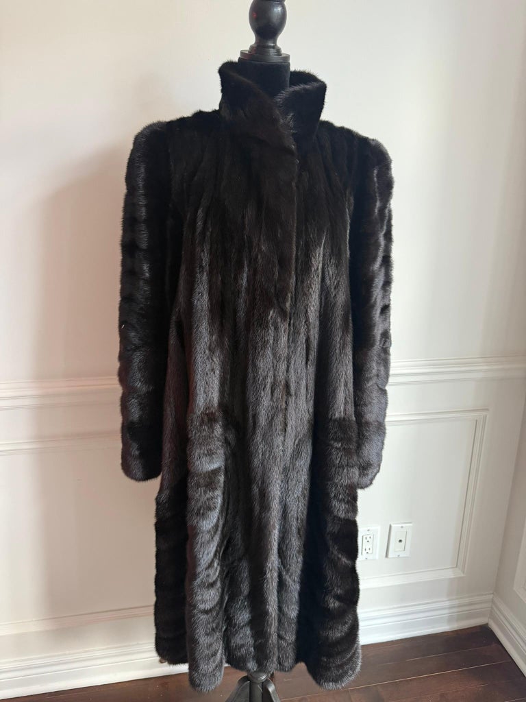Christian Dior sectional mink fur coat size 16/L ~no duties