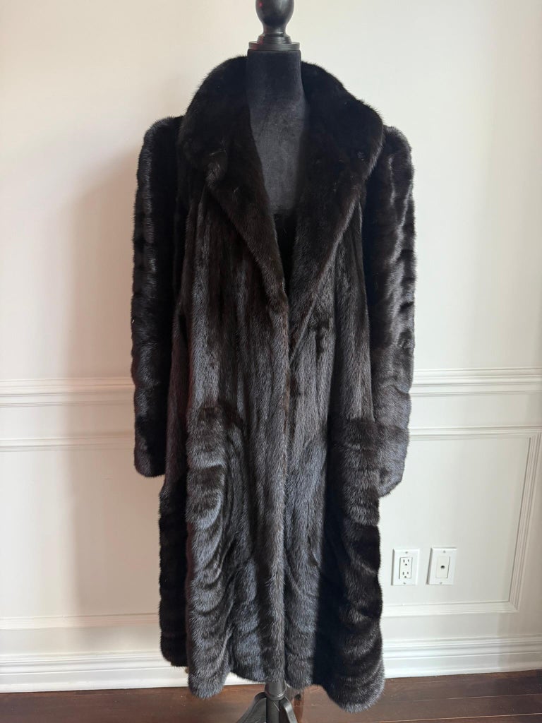 Christian Dior sectional mink fur coat size 16/L ~no duties
