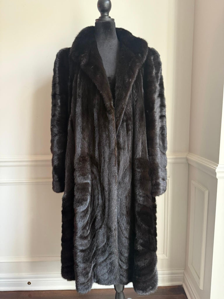 Christian Dior sectional mink fur coat size 16/L ~no duties