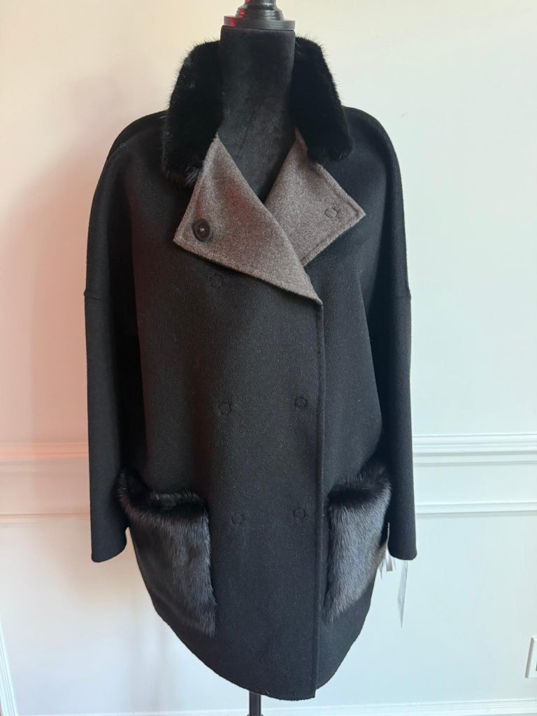 Brand new Loro Piana cashmere fur coat size 8 M ~no duties
