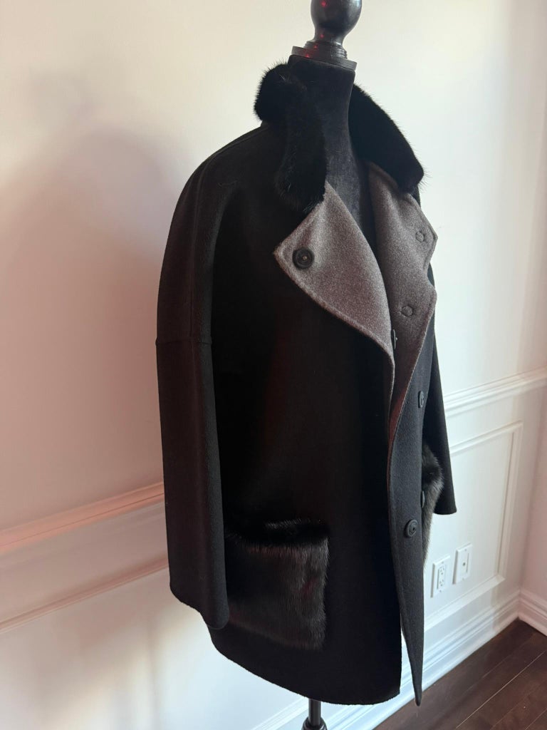 Brand new Loro Piana cashmere fur coat size 8 M ~no duties