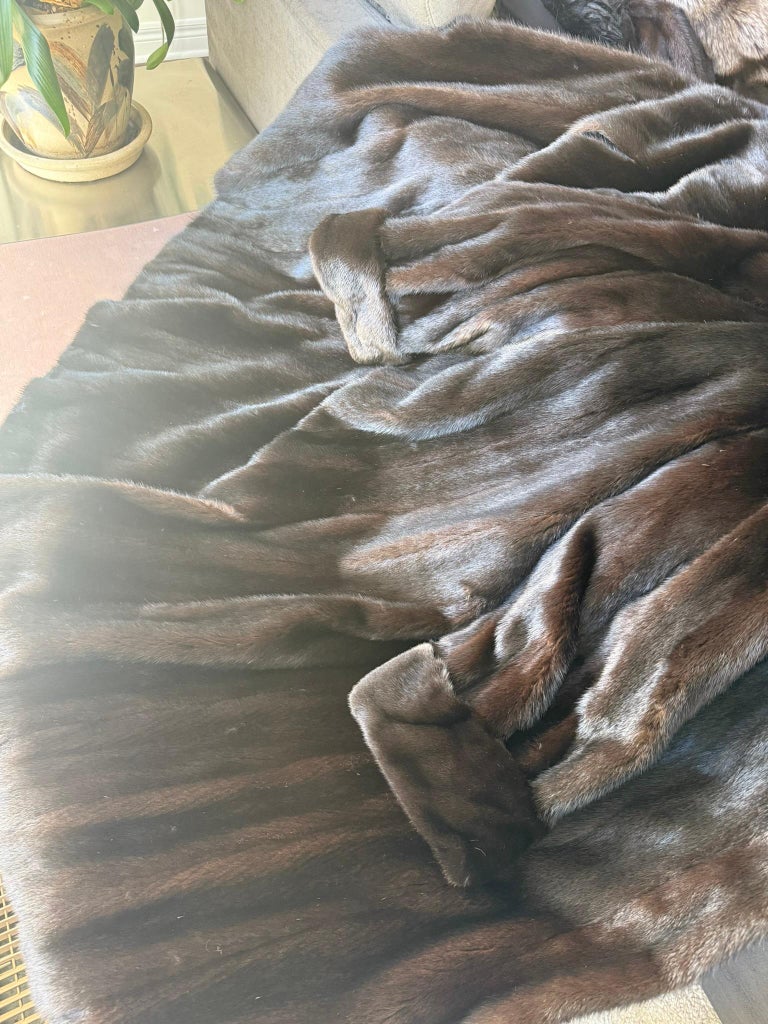 Unused dark brown mink fur coat size 12 L ~no duties