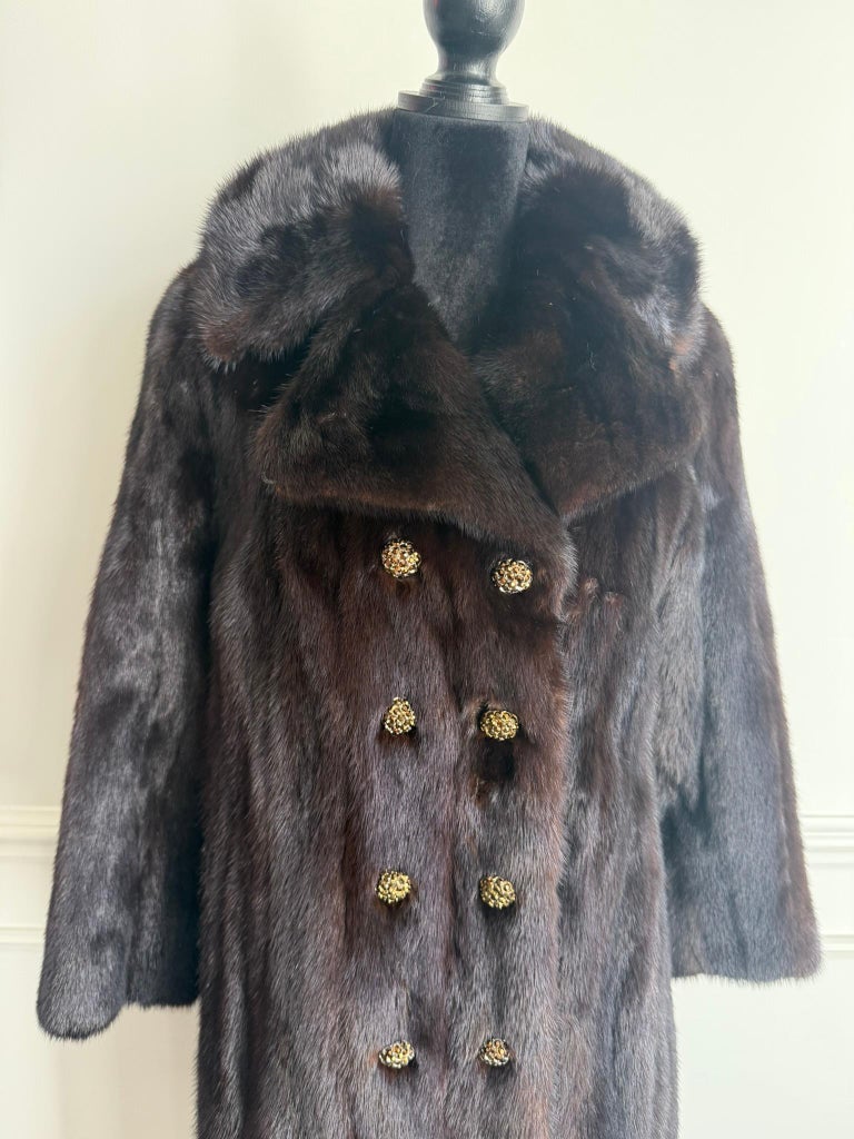 Christian Dior ranch mink fur notch collar fur coat size 10 M ~no duties