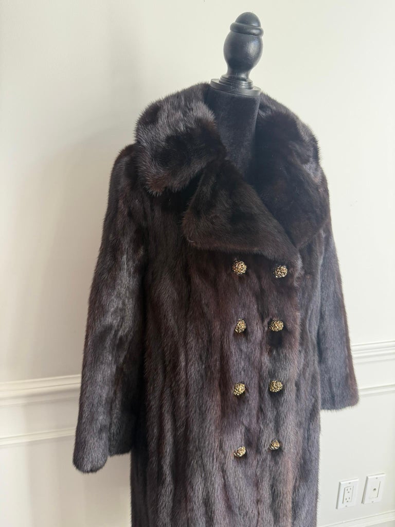 Christian Dior ranch mink fur notch collar fur coat size 10 M ~no duties