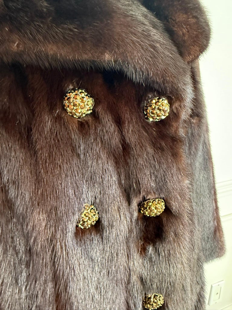 Christian Dior ranch mink fur notch collar fur coat size 10 M ~no duties