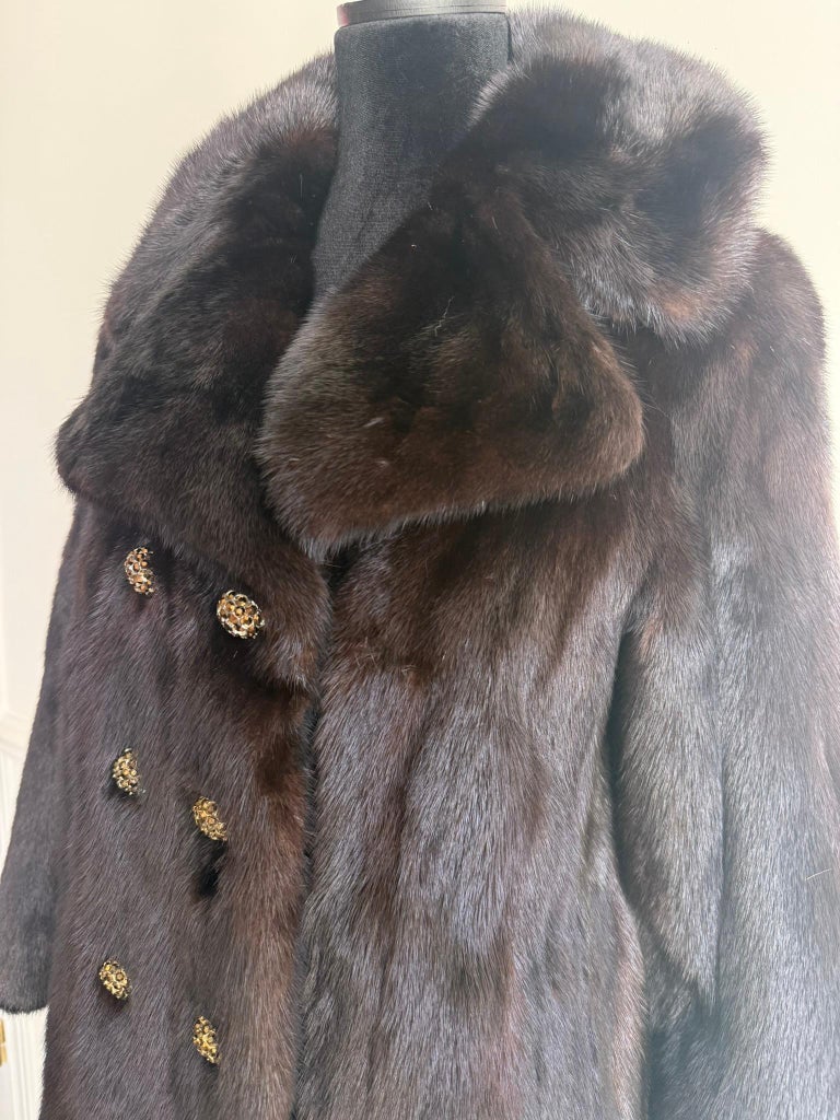 Christian Dior ranch mink fur notch collar fur coat size 10 M ~no duties