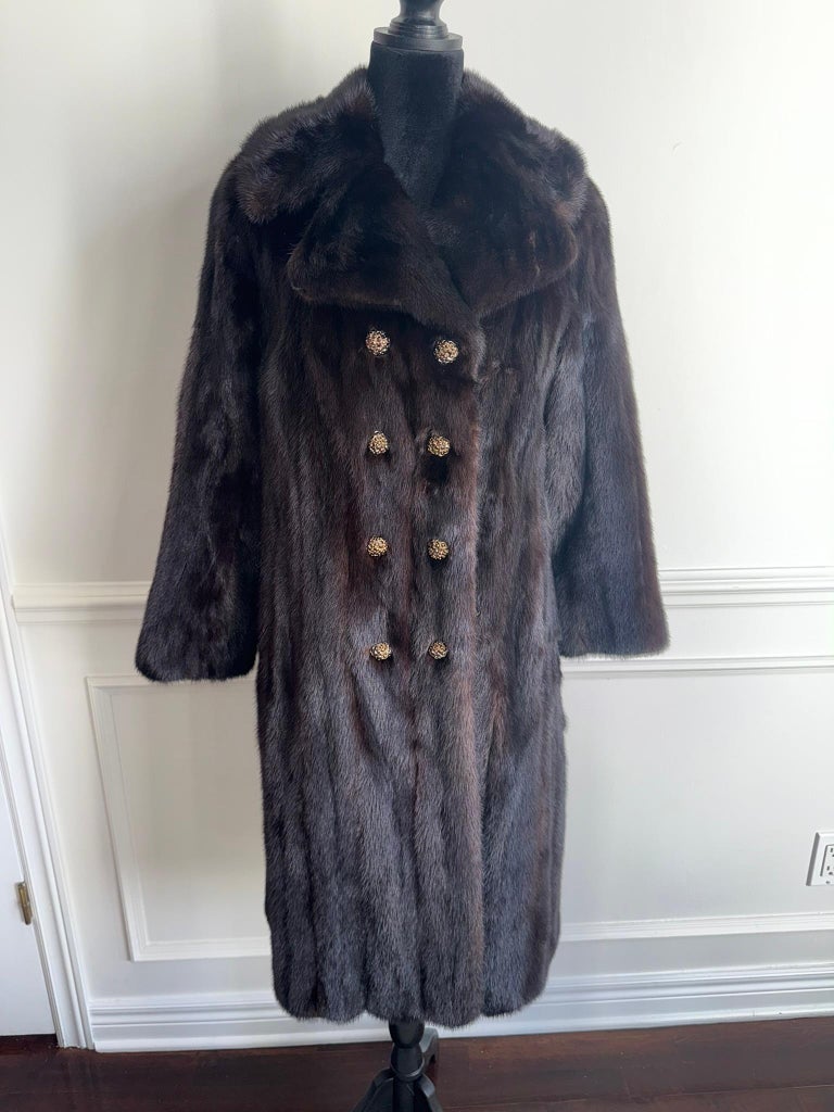 Christian Dior ranch mink fur notch collar fur coat size 10 M ~no duties