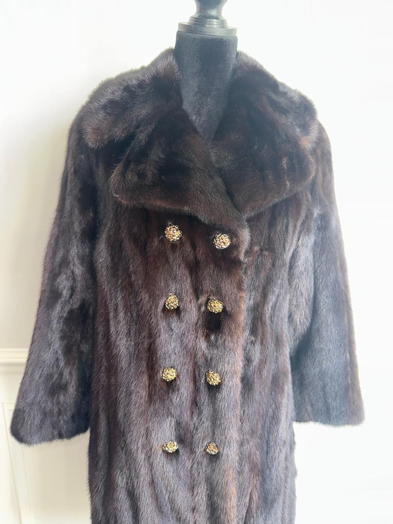 Christian Dior ranch mink fur notch collar fur coat size 10 M ~no duties