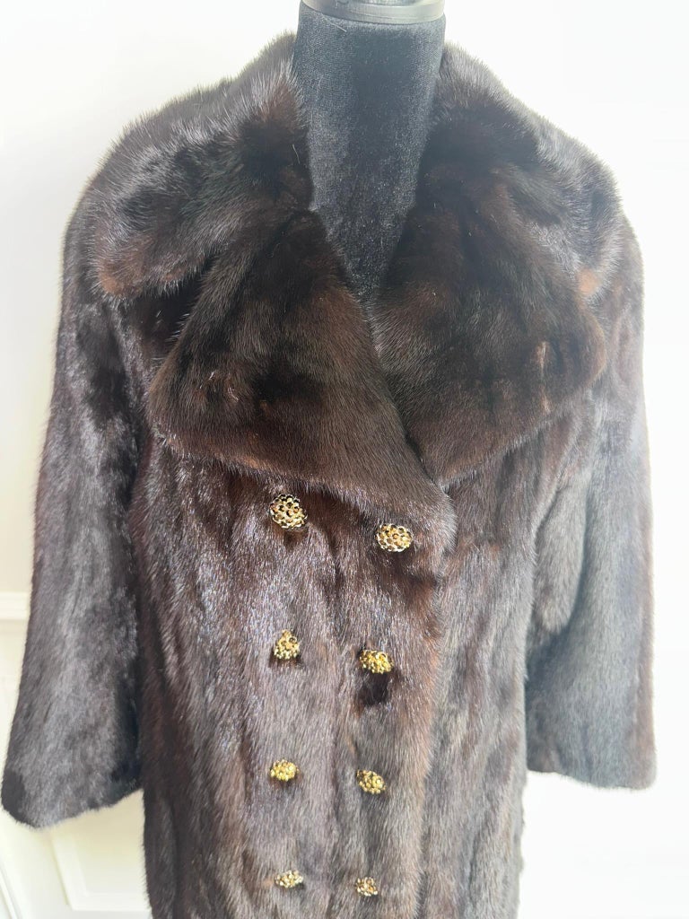 Christian Dior ranch mink fur notch collar fur coat size 10 M ~no duties