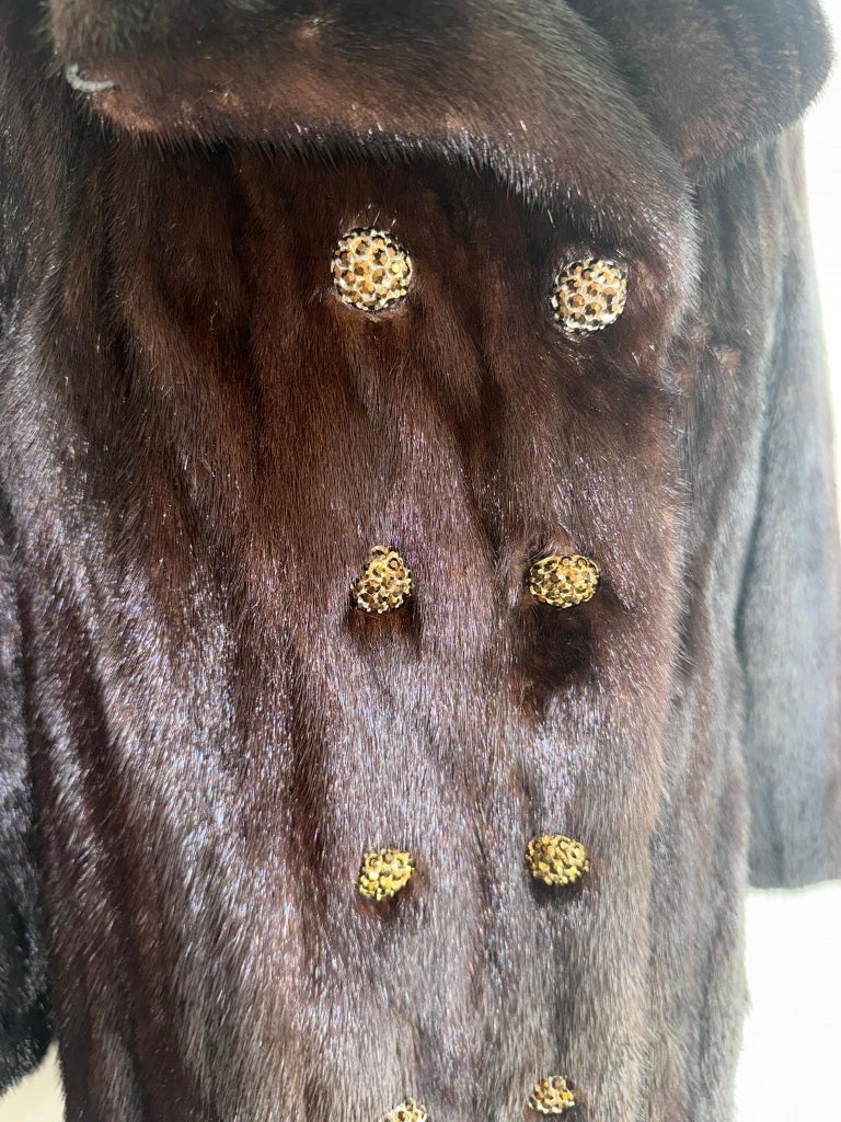 Christian Dior ranch mink fur notch collar fur coat size 10 M ~no duties