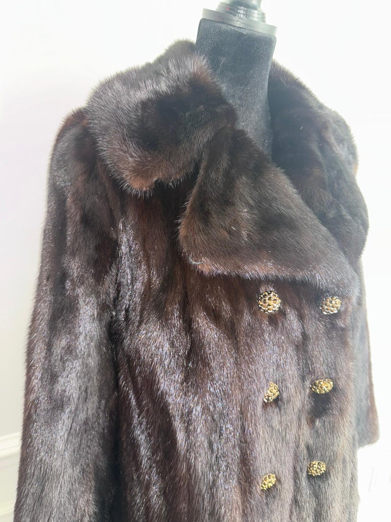 Christian Dior ranch mink fur notch collar fur coat size 10 M ~no duties