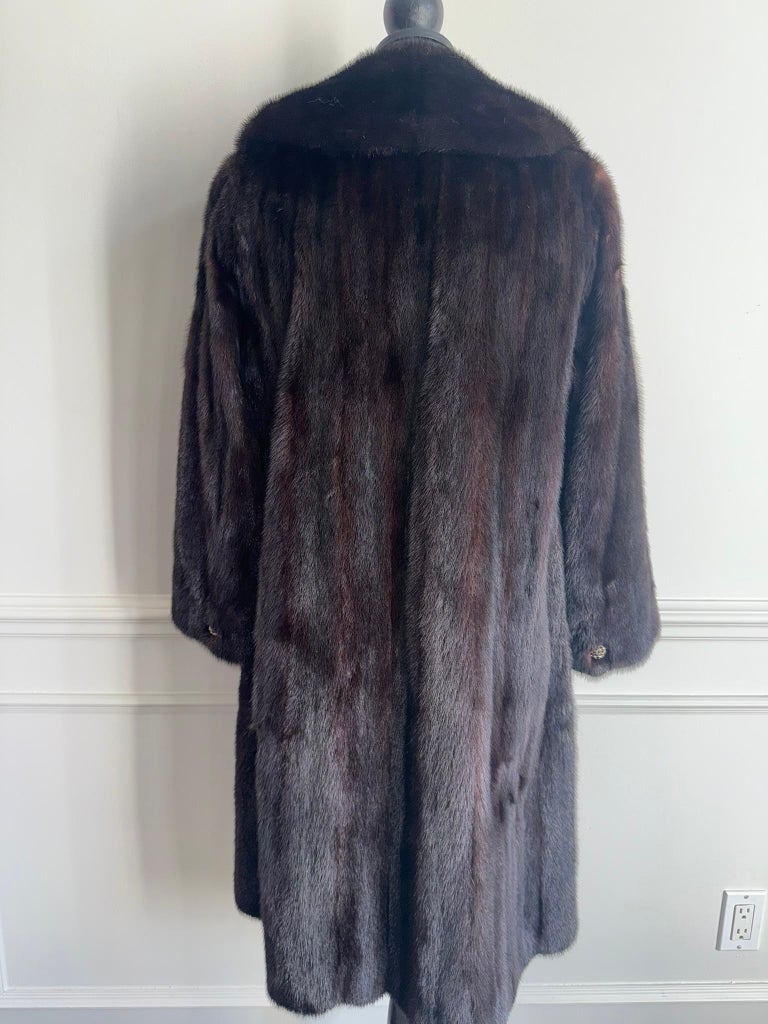 Christian Dior ranch mink fur notch collar fur coat size 10 M ~no duties