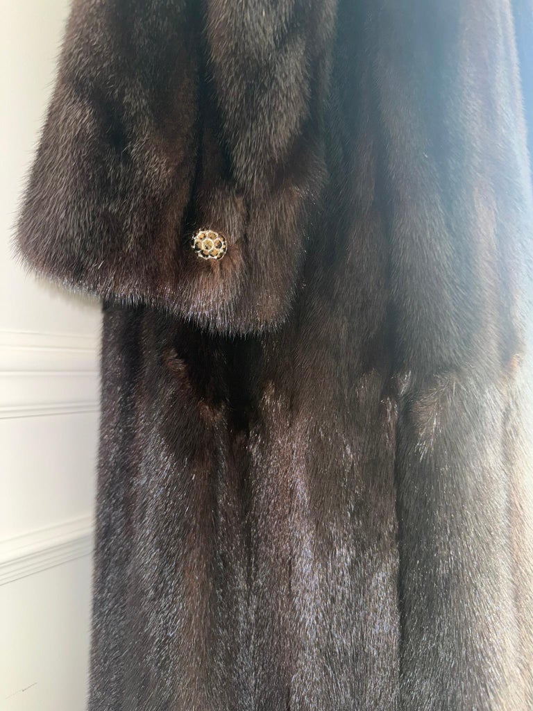 Christian Dior ranch mink fur notch collar fur coat size 10 M ~no duties
