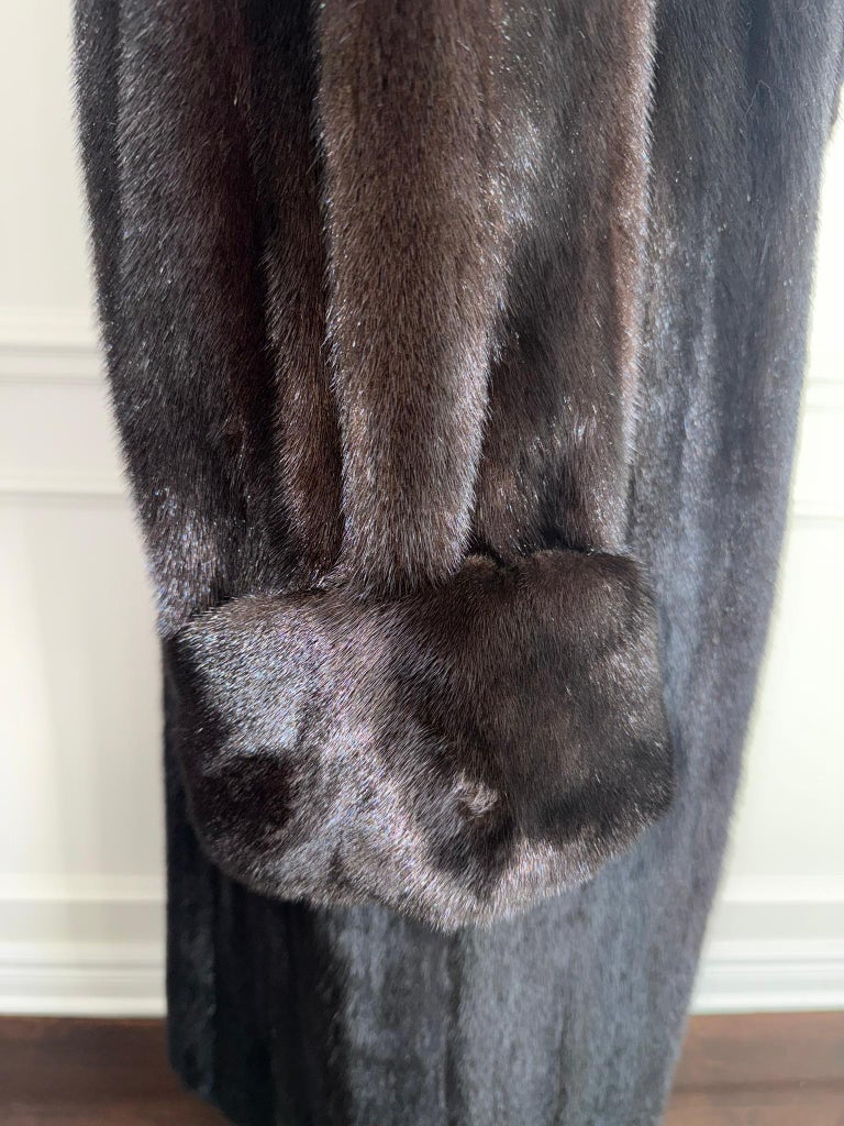 Unused dark brown mink fur coat size 12 L ~no duties