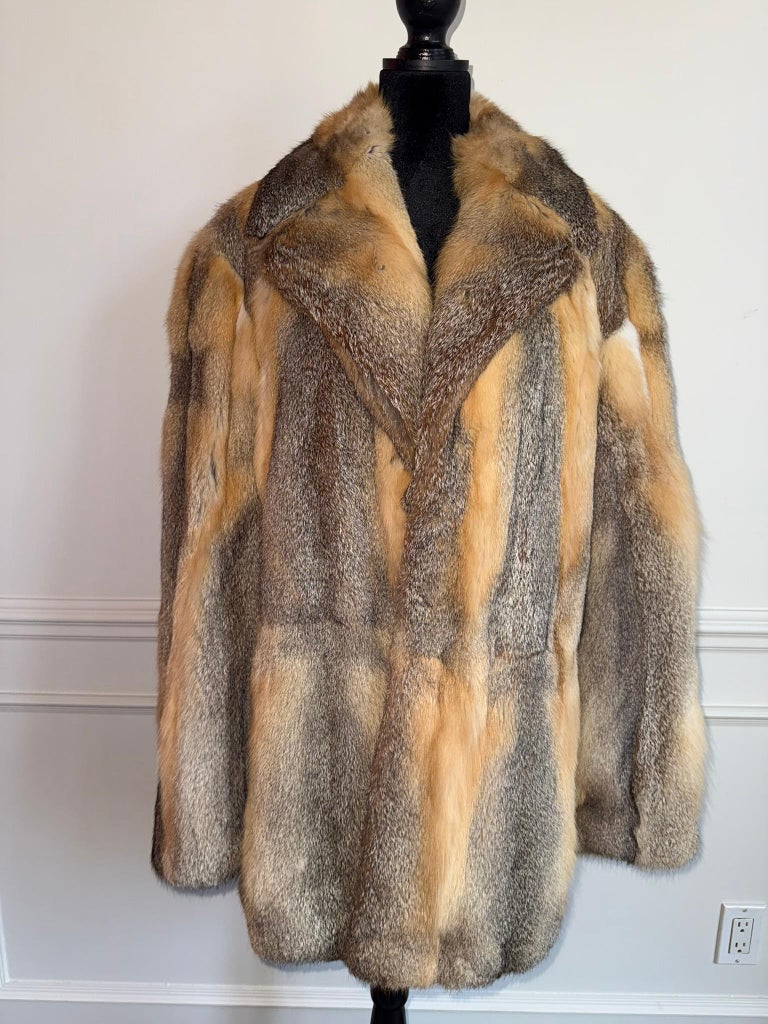 Brand new Prarie fox american grey gray fur coat 44/M ~no duties