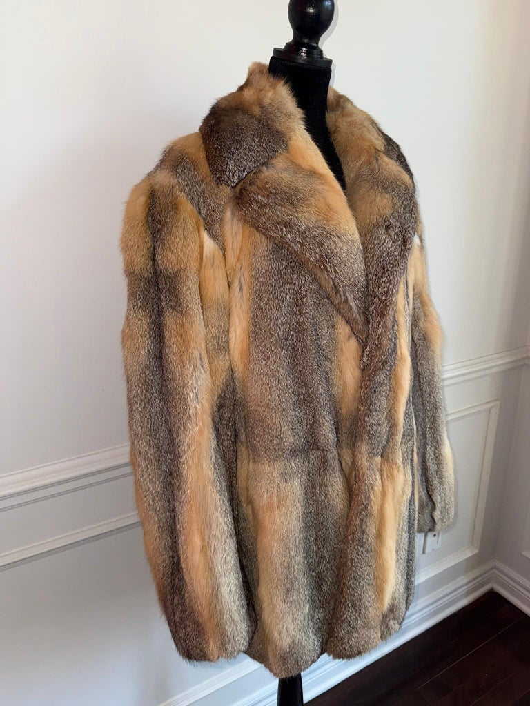 Brand new Prarie fox american grey gray fur coat 44/M ~no duties