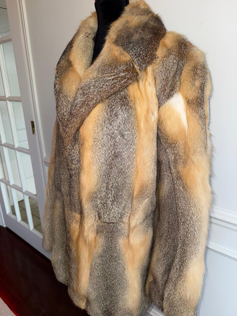 Brand new Prarie fox american grey gray fur coat 44/M ~no duties