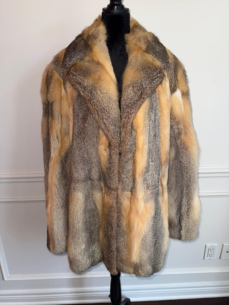Brand new Prarie fox american grey gray fur coat 44/M ~no duties