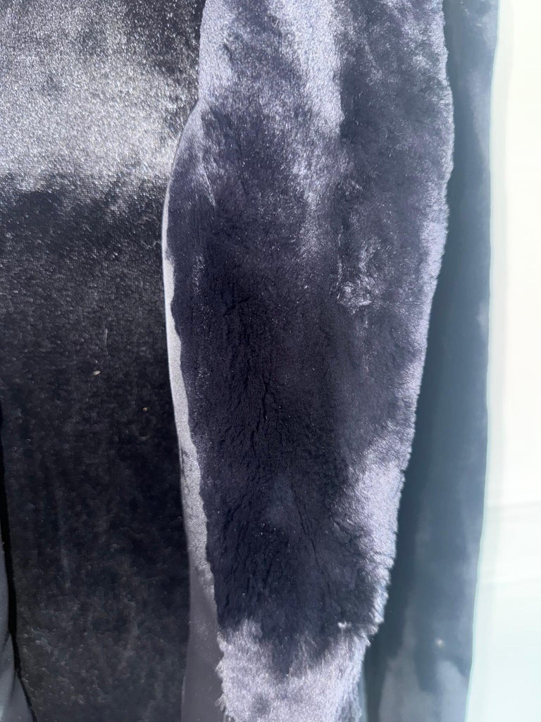 Nina Ricci Black sheared beaver fur coat size 12/M ~no duties