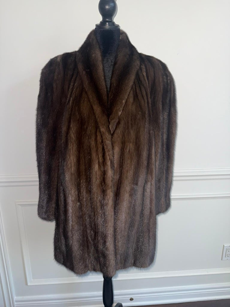 Mint Donna Karan rare color mink fur coat jacket (Size 10 - M) ~no duties