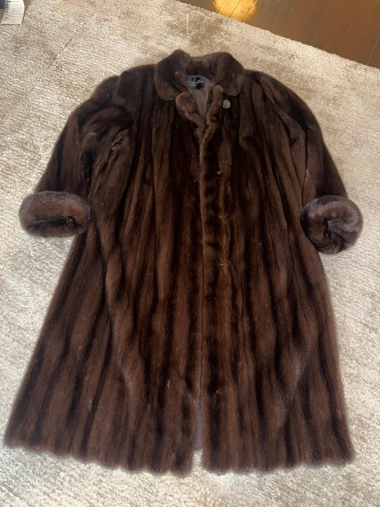 Brand New Christian Dior demi buff mink fur coat size 12 L ~no duties