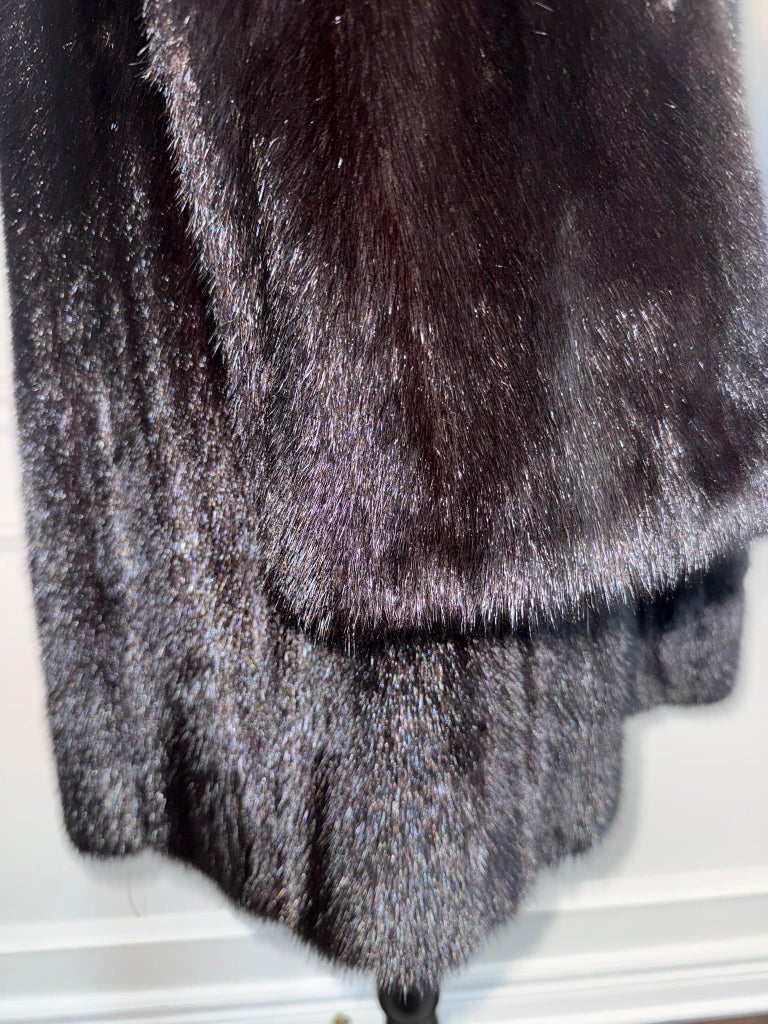 Unused Canada Majestic Mink fur coat with hood size 12-14 L ~no duties