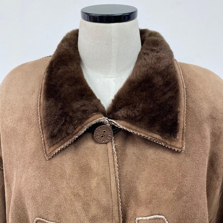 Fendi Fendissime Italian Brown Shearling Fur Coat (Size 14-L)