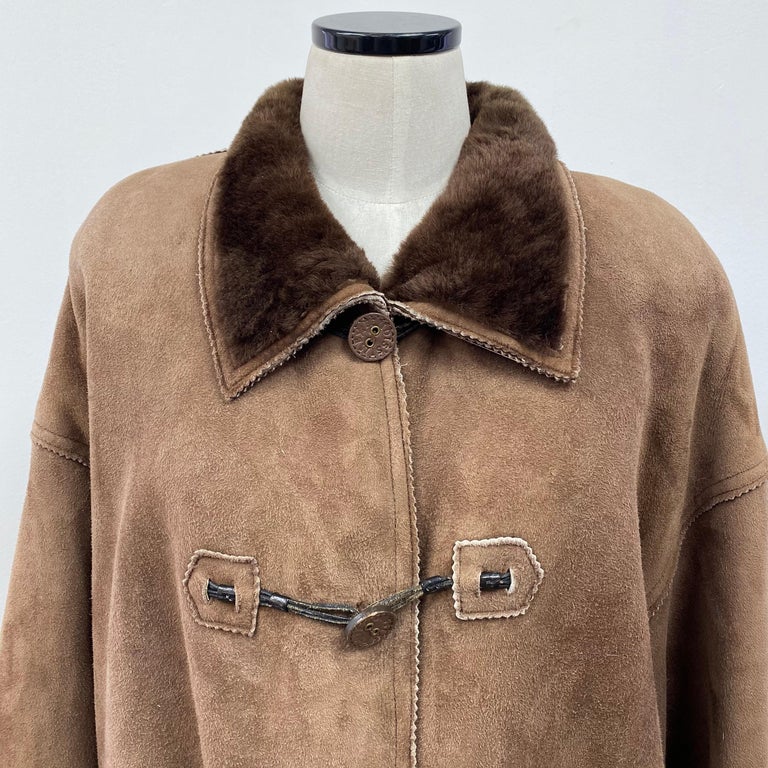Fendi Fendissime Italian Brown Shearling Fur Coat (Size 14-L)