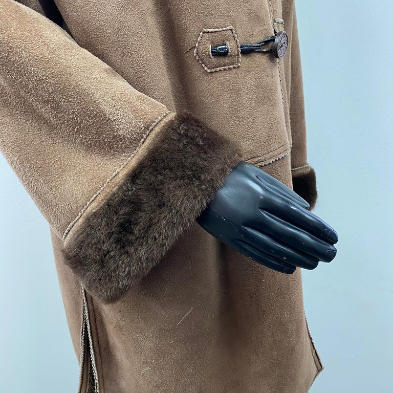 Fendi Fendissime Italian Brown Shearling Fur Coat (Size 14-L)