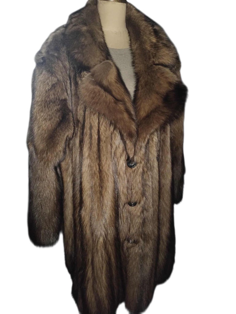 Big Tall Men's Fisher sable fur coat jacket size 2 XL ~no duties