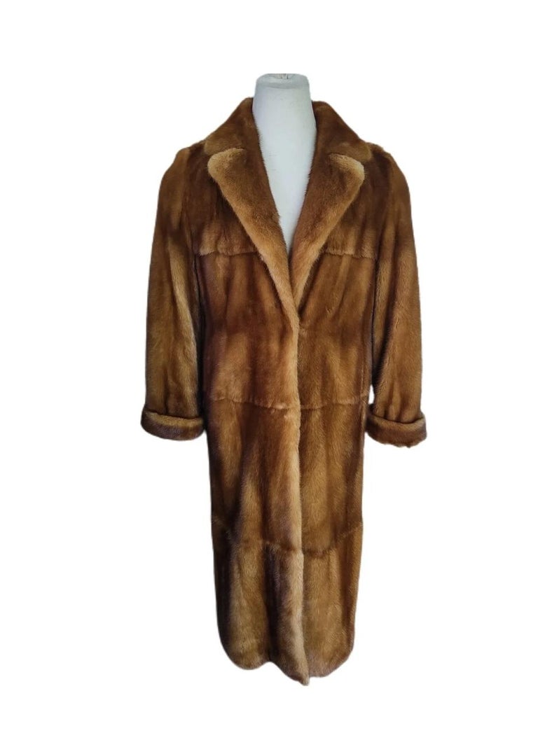 Brand new custom made whiskey female mink Fur coat men's 44 silk ~no duties